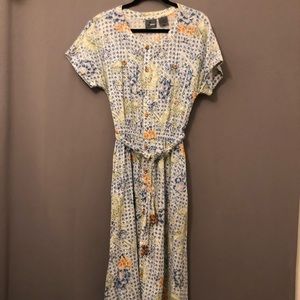 Liz Claiborne blue floral vintage maxi dress